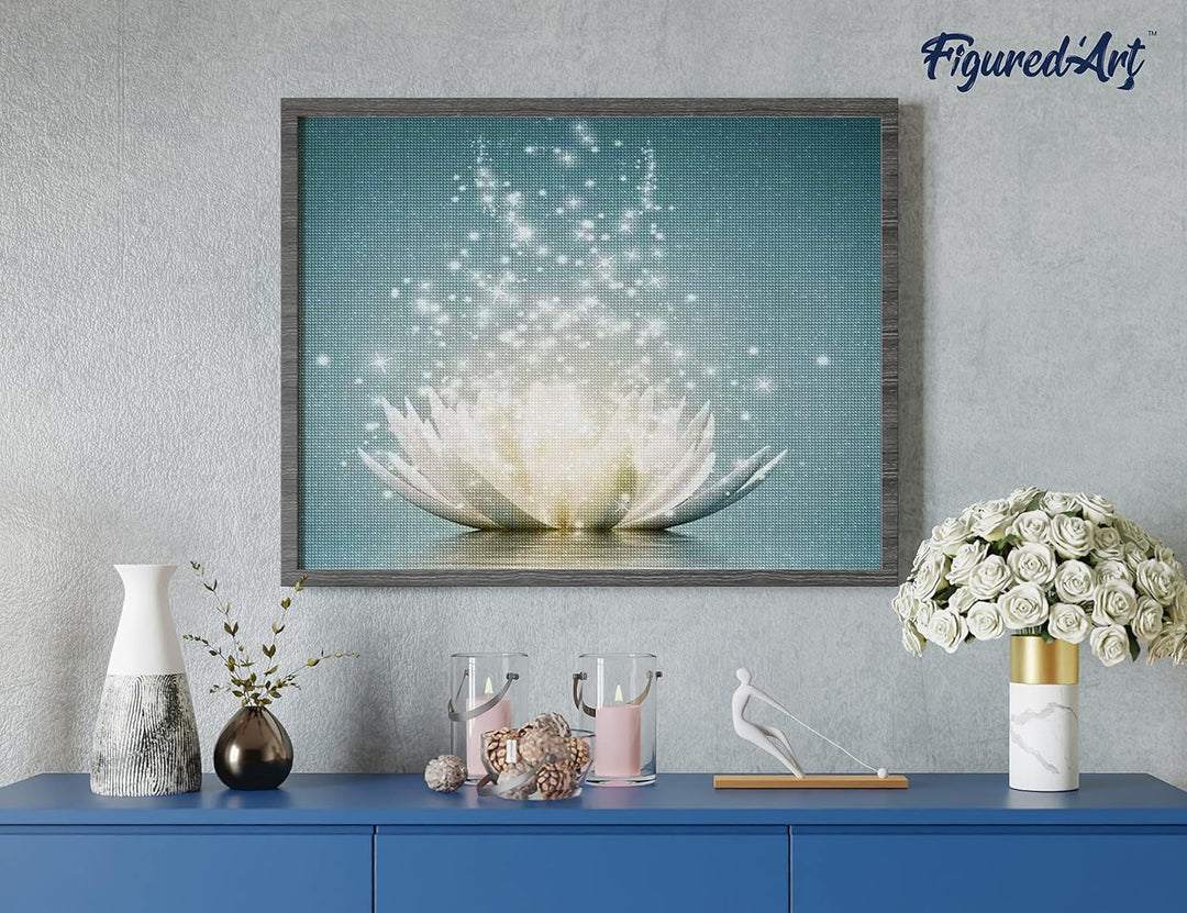 Figured'Art Diamond Painting Erwachsene 40x50cm Ganze Leinwand gerollt Magisches Licht 5D Bilder Eck