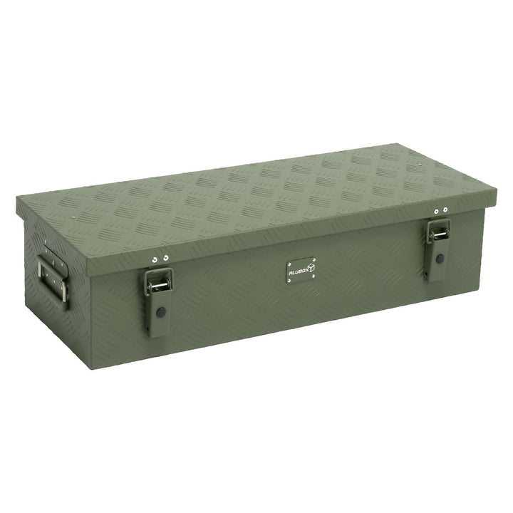 alubox Werkzeugkiste Riffelblech olive ABX-RL48G Aluminium 1,5mm Werkzeugkiste leicht und robust 48