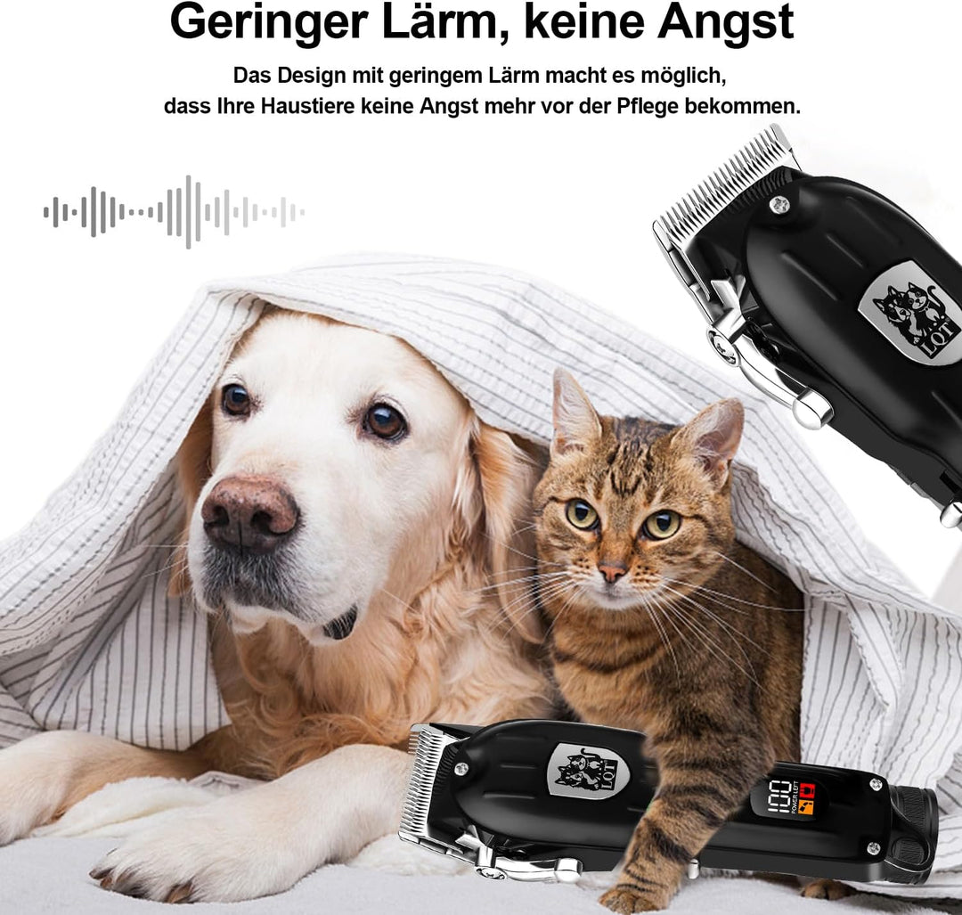 LQT Schermaschine Hund, Wiederaufladbare Kabellose Geräuscharme Hundeschermaschine, Geeignet für Kat
