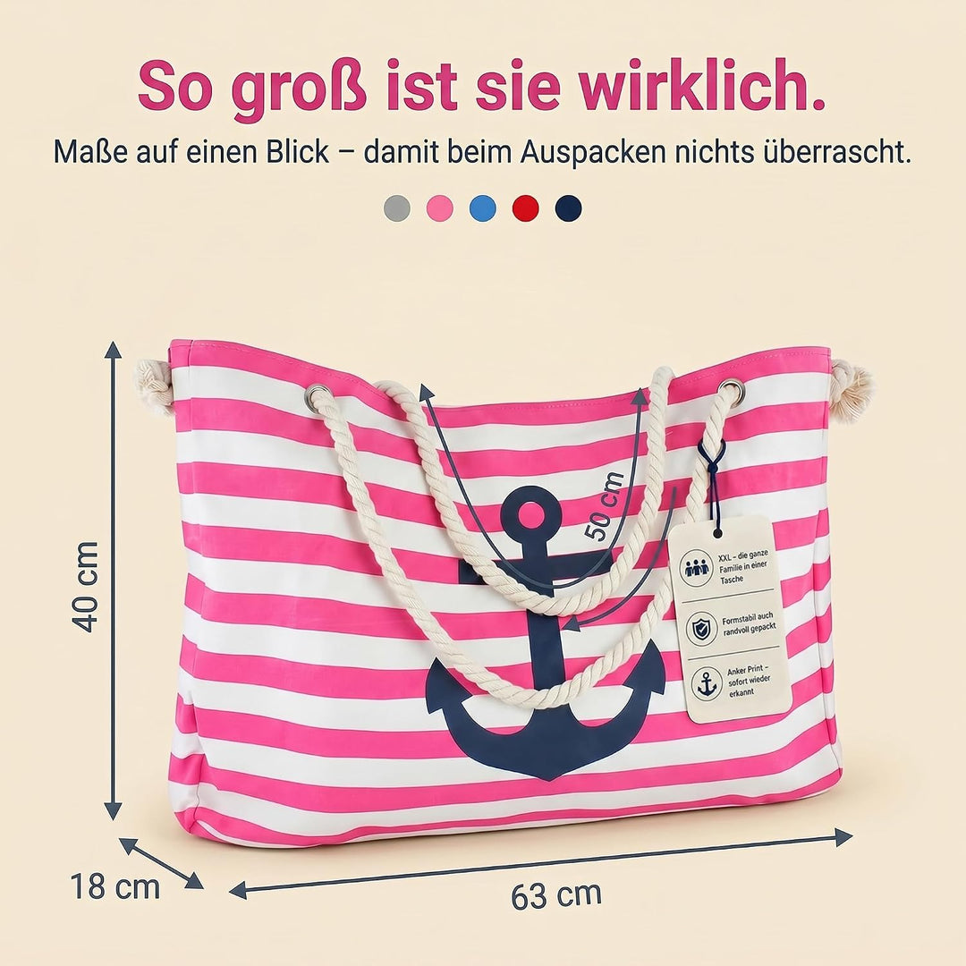 Sonia Originelli Strandtasche Weekender Shopper maritim gestreift bedruckt Seilkordeln
