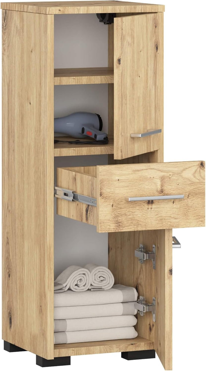 AKORD Badezimmerschrank schränke | Badezimmer kommode | FIN 85 2D1SZ, 2 Türen und 1 Schublade, B30 x