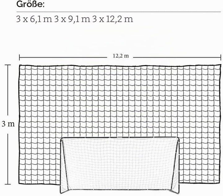 Aoneky Fussball Backstop Netz 3x3M/ 3x6M | quadratisches Netz 10x10cm No Knot | Fussball-Containment