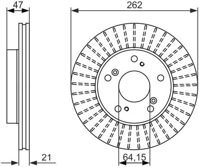 Bosch BD1524 Bremsscheiben - Vorderachse - ECE-R90 Zertifizierung - zwei Bremsscheiben pro Set