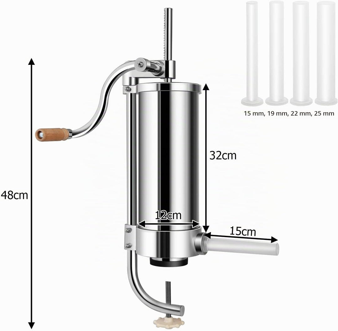 GIANTEX Wurstfüller 1,5L/3L/3,6L/6L, Manuelle Wurstmaschine Wurstfüllmaschine, Wurstspritze aus Edel
