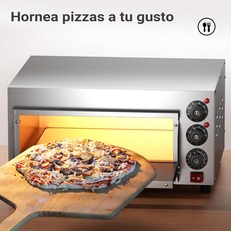 Pizza-Backofen 2000W mit Schamottstein für Pizza wie aus dem Steinofen Pizzaofen Backofen