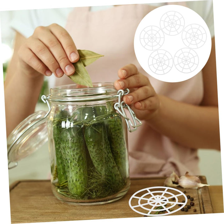 Sosoport 10 Stück Kunststoff Fermentationsgewicht Gemüsepressplatte Weiss für Einlegen und Fermentie
