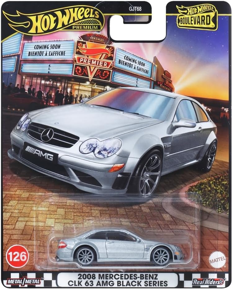 Hot Wheels Premium Boulevard Cars Mercedes-Benz 2008 CLK 63 AMG Modellauto – Massstab 1:64 – Länge 7