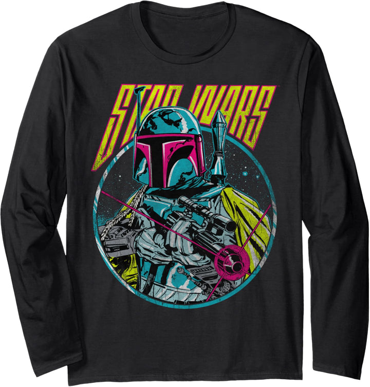 Star Wars Boba Fett Vintage Circle Portrait Langarmshirt