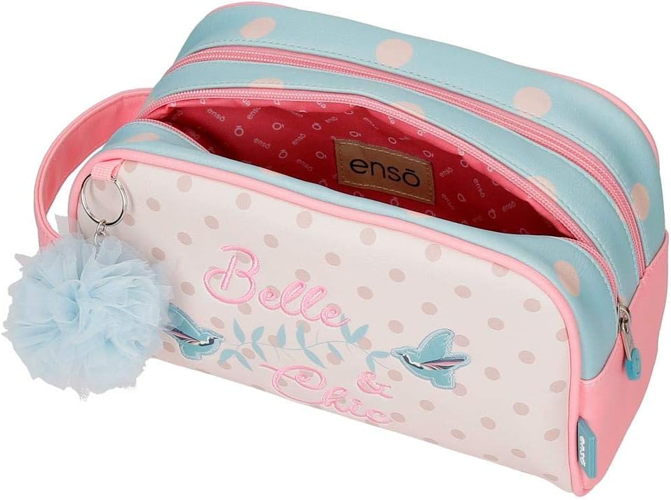 Enso Belle and Chic Anpassungsfähiger Vanity Case mit zwei Fächern Mehrfarbig 26x16x11 cms PVC Toile