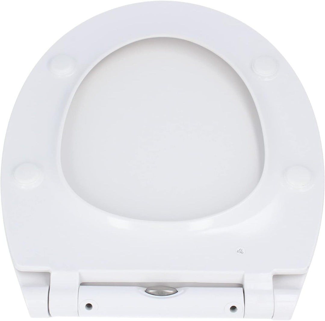 Hydroland Absenkbarer Toilettendeckel D1 Slim Antibakteriell Oval Weiss | WC Sitz mit Absenkautomati