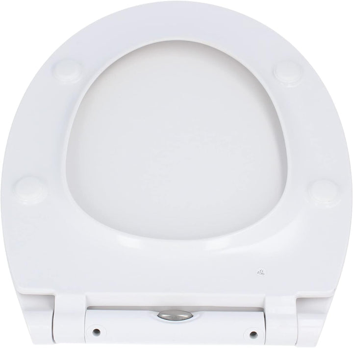 Hydroland Absenkbarer Toilettendeckel D1 Slim Antibakteriell Oval Weiss | WC Sitz mit Absenkautomati