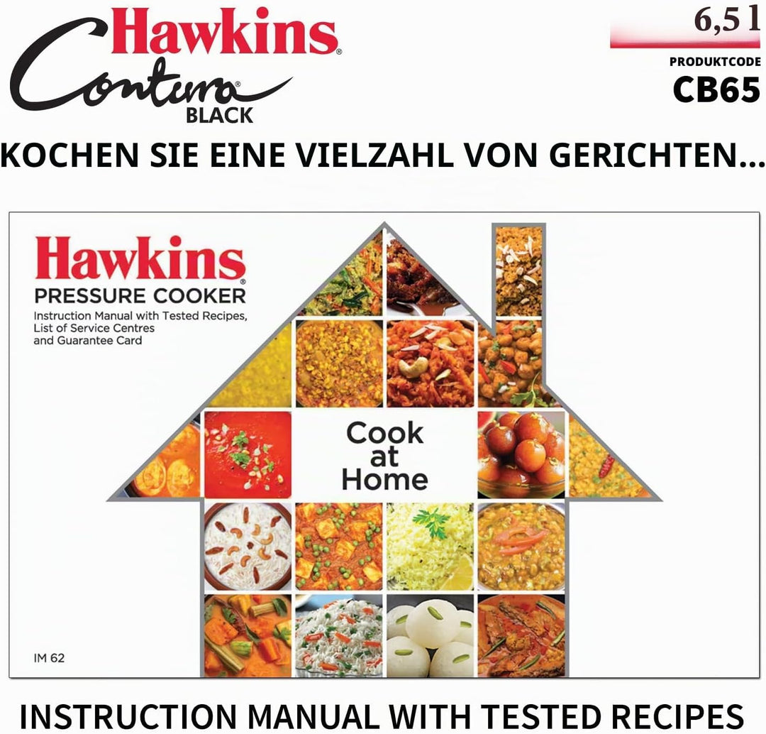 HAWKINS CB65 Schnellkochtopf, Harteloxiertes Aluminium, 6.5 liters, Contura Schwarz 6.5-Liter, 6.5-L