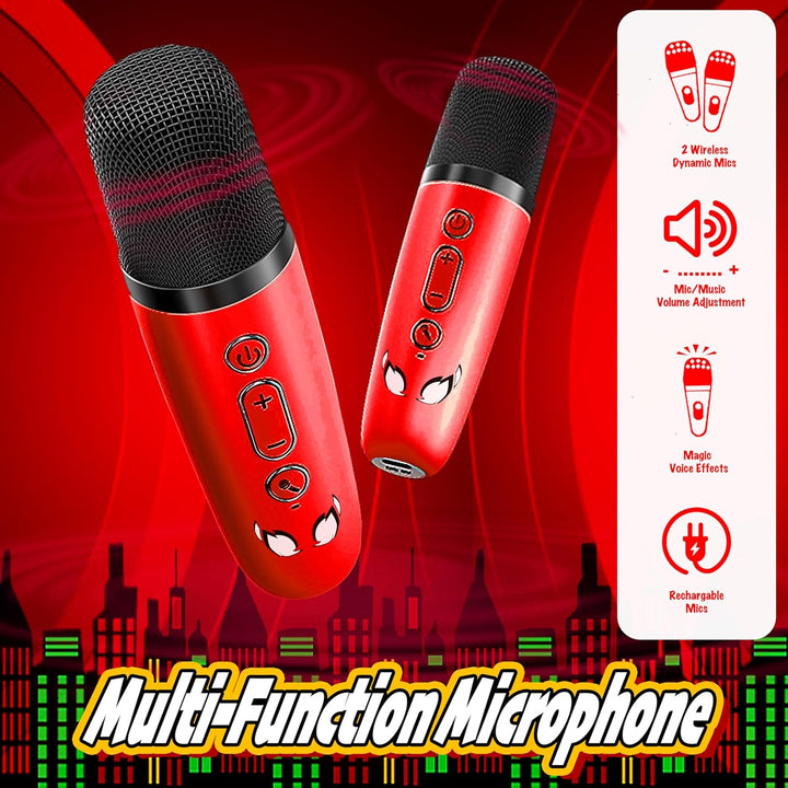 Spider Karaoke Maschine Kinder mit 2 Bluetooth Mikrofon, Spider Spielzeug für Kinder 3 4 5 6 7 8-12
