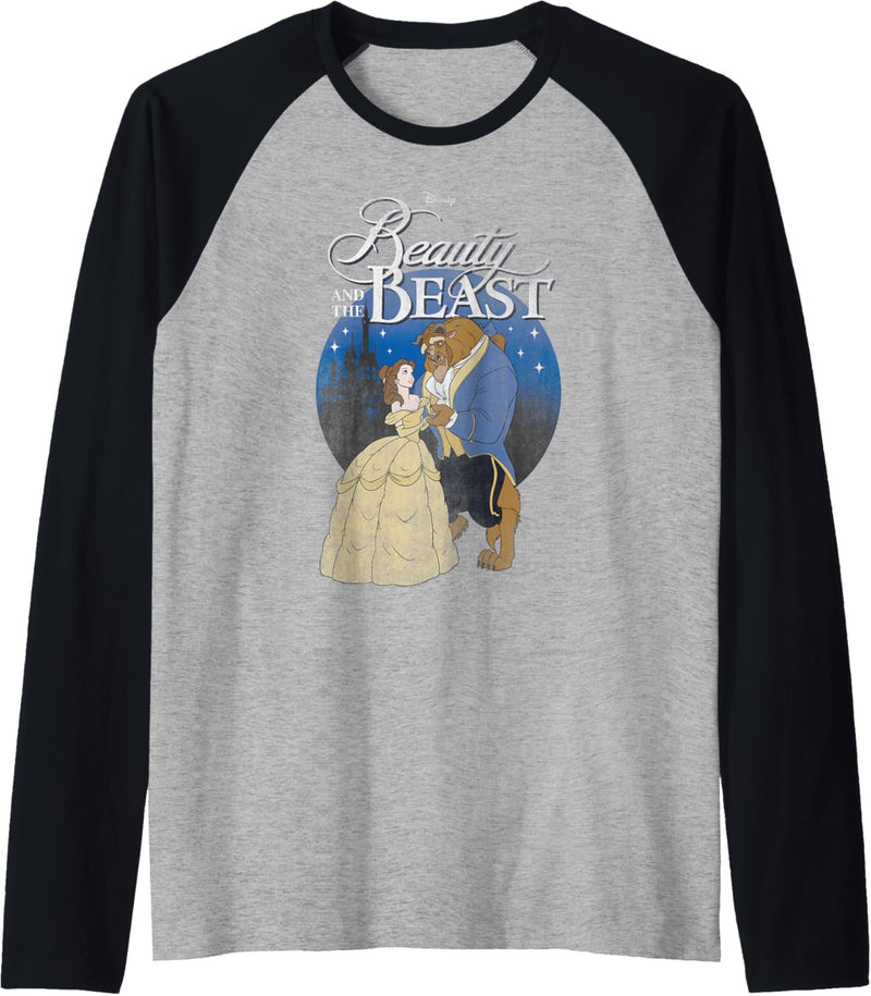 Disney Beauty And The Beast Classic Title Logo Portrait Raglan