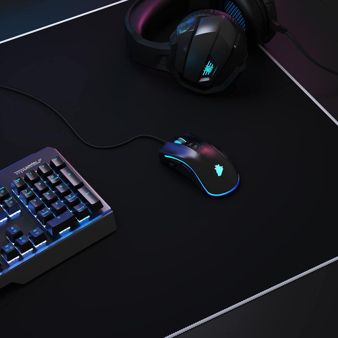 CSL - Übergrösse Mauspad Gaming Titanwolf 1200x600mm - XXXL Mousepad gross - Tischunterlage Large Si