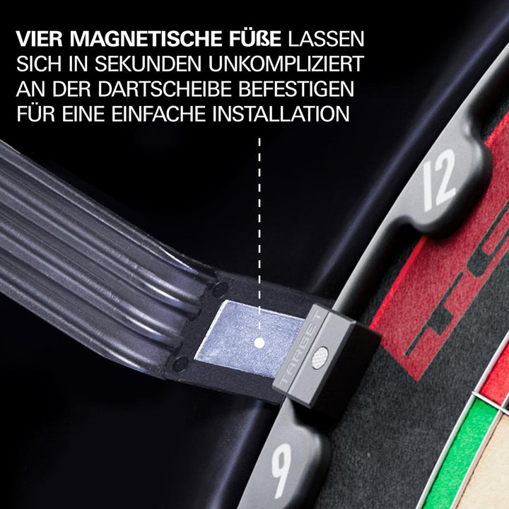 Target Darts Corona Vision Dartboard Lighting System, Schwarzer Rahmen | Weisse LED Dartscheibe Surr