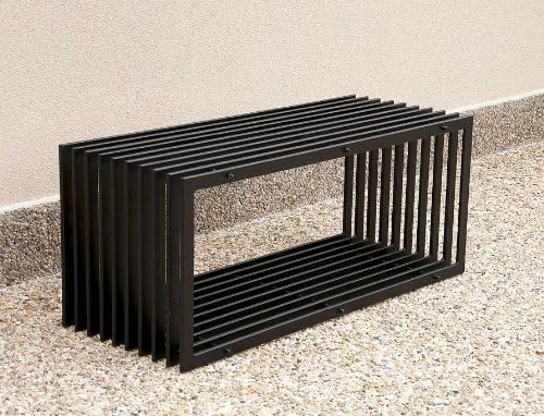 DanDiBo Ambiente Bank D-Stil Modern Gartenbank 11671 Sitzbank 100cm aus Metall Eisen Blumenbank