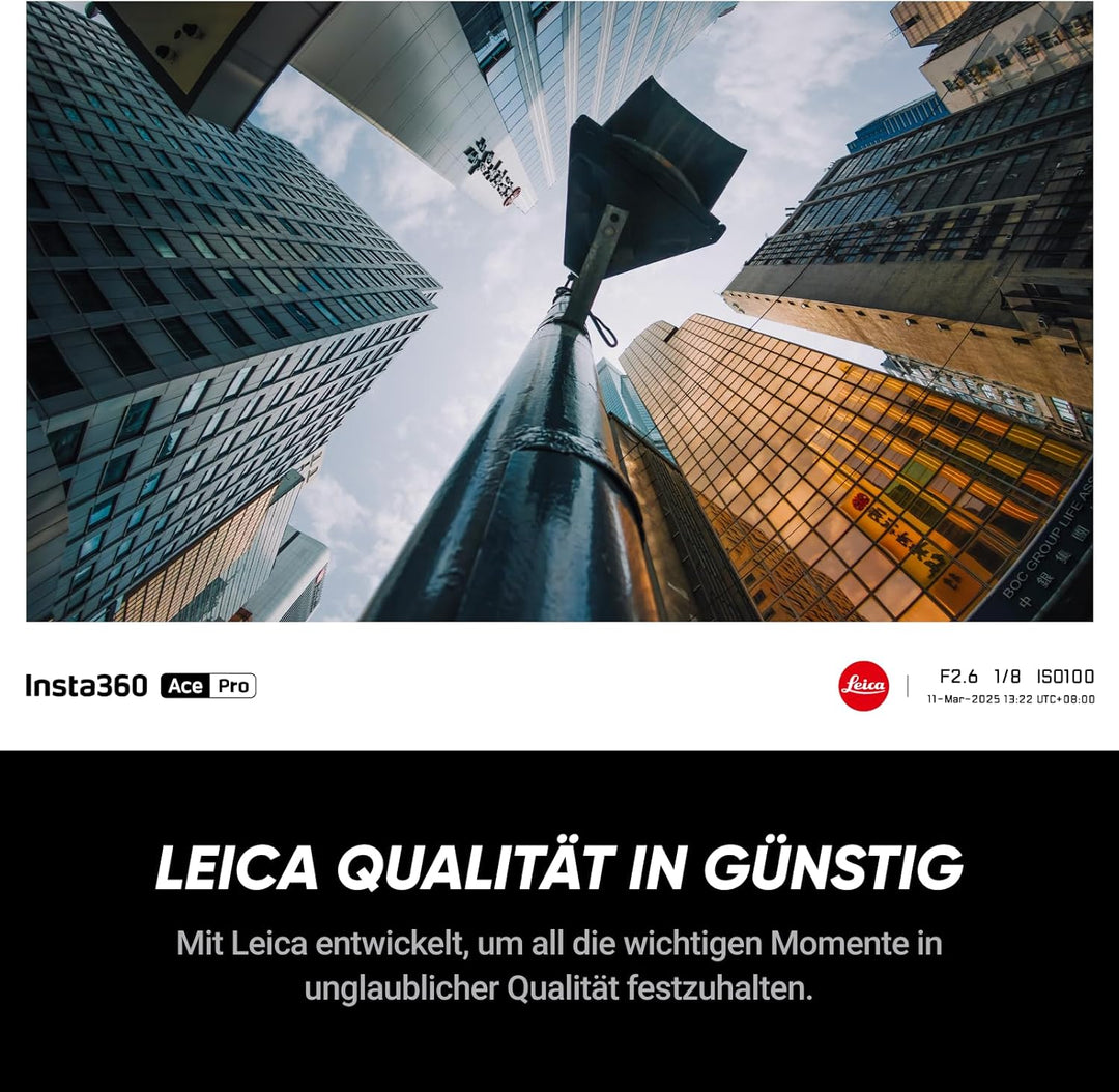 Insta360 Ace Pro - wasserdichte Action-Kamera, zusammen mit Leica entwickelt, 1/1,3"-Sensor und KI-R