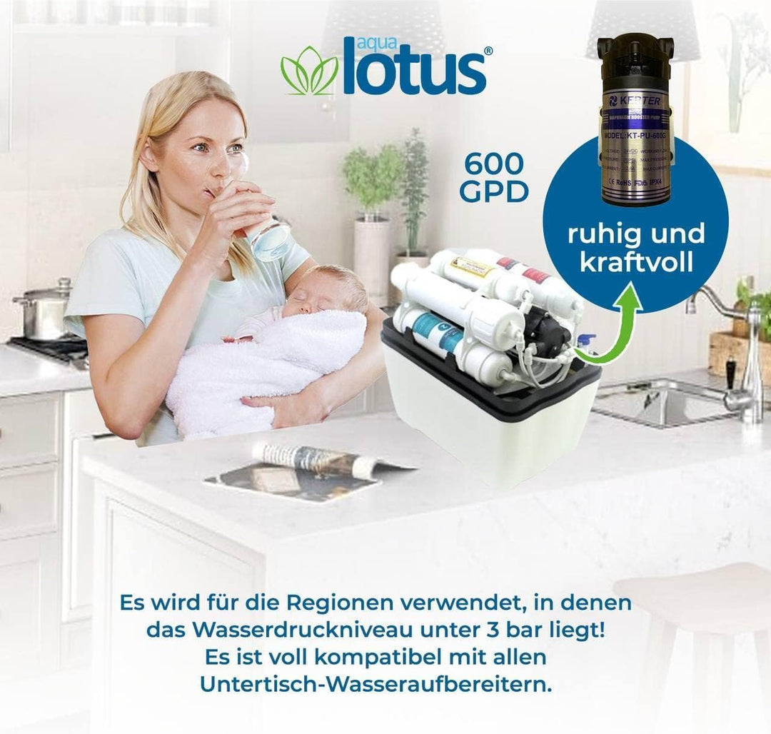 Booster Pumpe Umkehrosmose Wasserfilter Anlage 75-200-400-600 GPD (600gpd), 600gpd