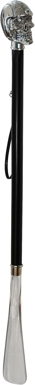 DELFA Design Gravur/Laserung Schuhanzieher Schuhlöffel - 70 cm mit silbernem Hellrider als Griff - s
