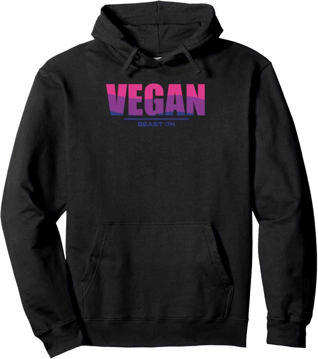 Vegan in Bisexual Farben LGBTQIA+ Fitness Gym Motivation Pullover Hoodie