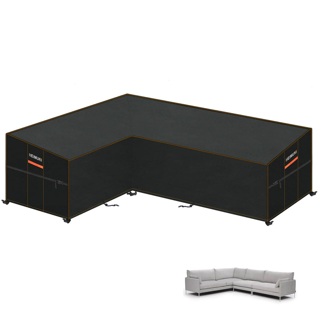 HEIMUNI Abdeckung für Lounge Sofa L-Form Ecksofa Abdeckplane Wasserdicht Palettenkissen Abdeckung Lo