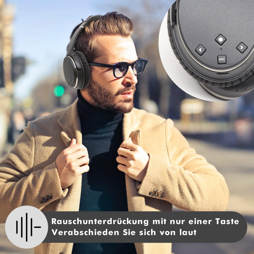 Srhythm NC35 Active Noise Cancelling Kopfhörer Kabellos Bluetooth - LDAC Modus, Schnellladung, 50+ W