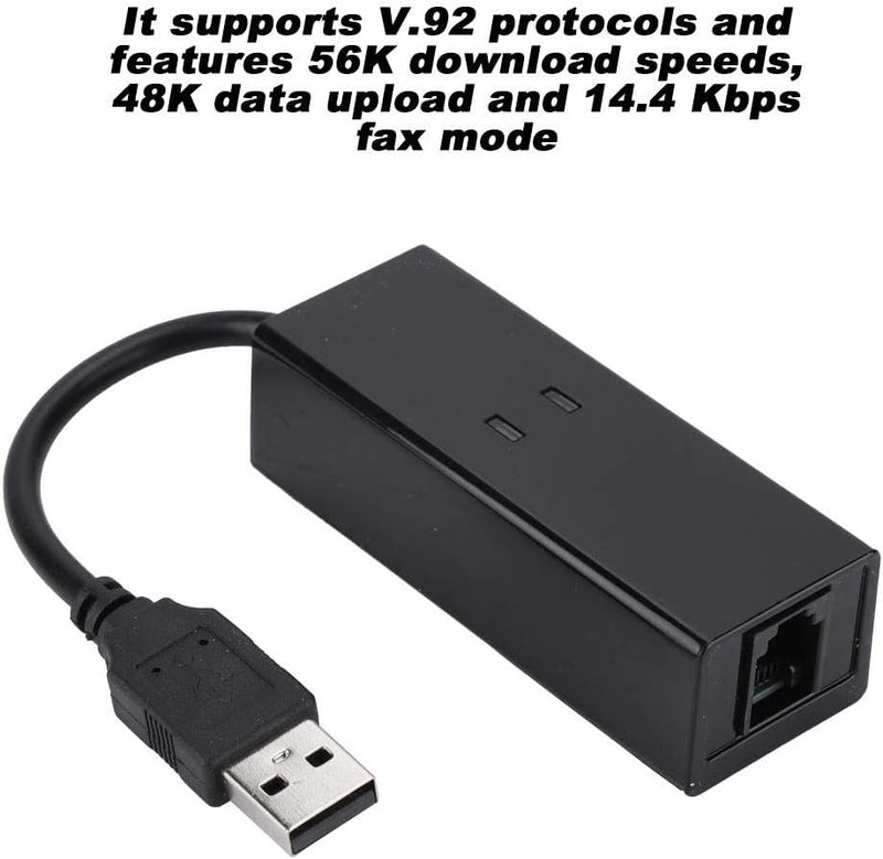 USB-Faxmodem, 1-Port USB 56K Externes DFÜ-Sprachfax-Datenmodem Geeignet für Win7 Win8 Win10 XP