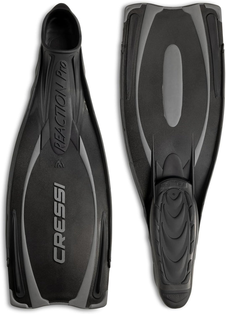 Cressi Reaction Pro Fins - Flossen zum Tauchen, Freitauchen und Schnorcheln, Adult Unisex 46/47 Schw