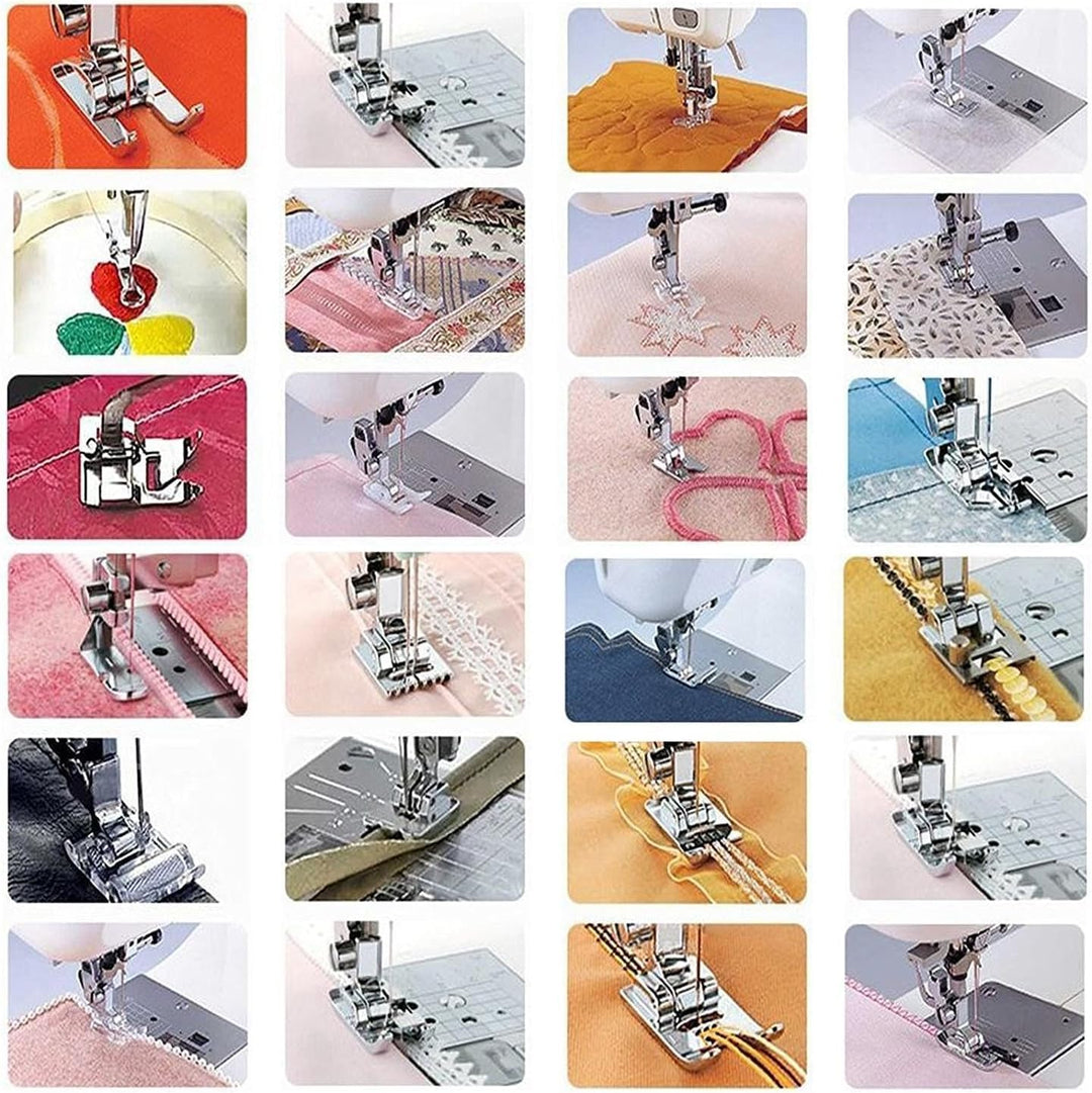 Zerodis 32Pcs Domestic Sewing Machine Nähfuss Set DIY Nähen Walking Nähfüsse Haushalt Nähmaschine Zu