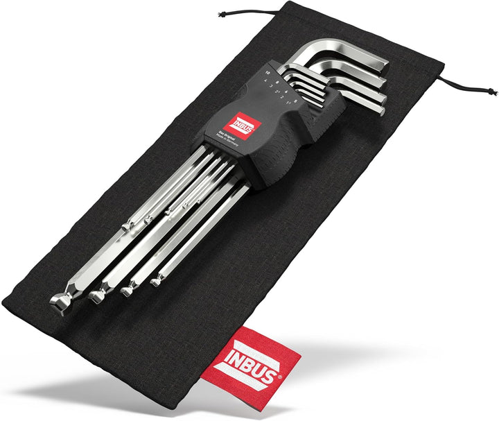 INBUS® 70167 Winkelschraubendreher Set 9tlg, 1.5–10mm, mit Kugelkopf — Made in Germany