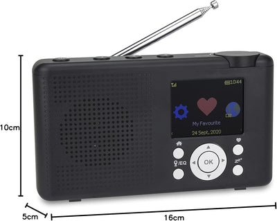 Reflexion TRA-23INT Tragbares DAB- und Internetradio mit Radio und Akku(UKW, DAB, DAB+, RDS, Farbdis