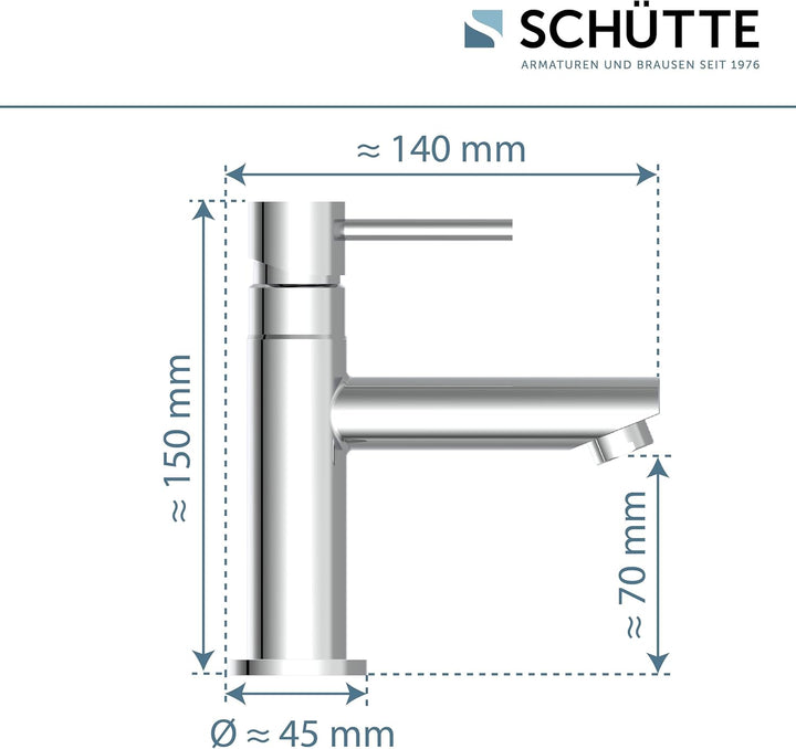 SCHÜTTE Kaltwasserhahn LAURANA 35911, Wasserhahn Bad nur für Kaltwasser, Waschtischarmatur im Gäste-
