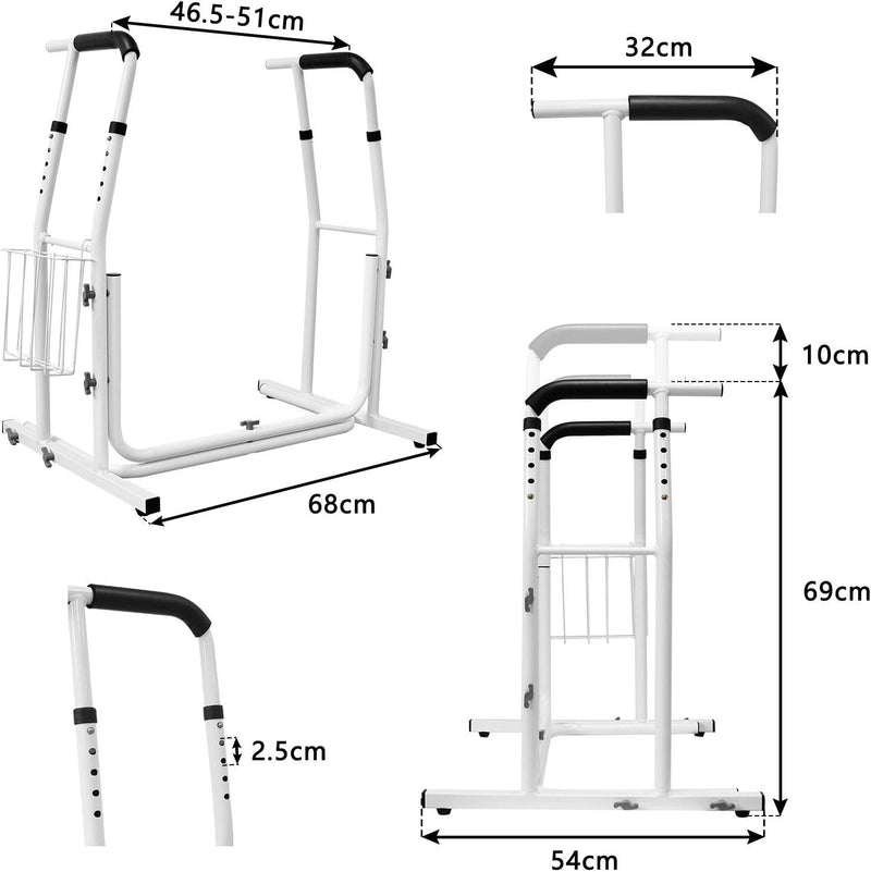 YRHome WC Aufstehhilfe Toilettengestell WC Stützhilfe Höhenverstellbar Toilettenstütze bis 200kg Stü