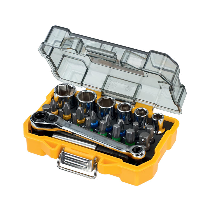 DEWALT Schrauber Bit- und Ratschen-Set (24-tlg., im robusten Case, TSTAK kompatibel) DT71516 1 einhe
