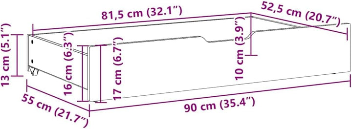 vidaXL Bettschubladen 2 Stk., Bettkasten Holz Aufbewahrung mit Rollen, Bett Schublade Bettauszug, Be