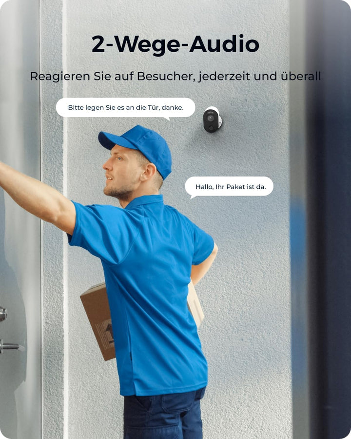 Reolink 4K Überwachungskamera Aussen Akku Set mit Home Hub, Farbnachtsicht, 2.4/5GHz WLAN, 5 Monate