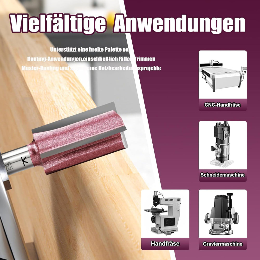 3 Klingen Nutfräser 8mm Schaft,Ø26mm Arbeitslänge 20mm Professional Hartmetall Bestückt Nutfräser St
