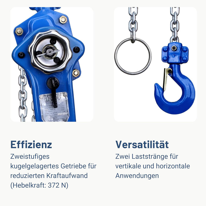 Pallit Hebelzug LEVER-S | 750 kg Tragkraft | 1,5 m Kettenlänge | strapazierfähige Lastbremse | Freil