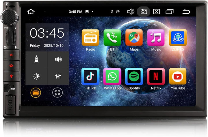 Erisin 7 Zoll Doppel Din 2 din Android 11.0 Autoradio Bluetooth Navi GPS Unterstützt Carplay Android