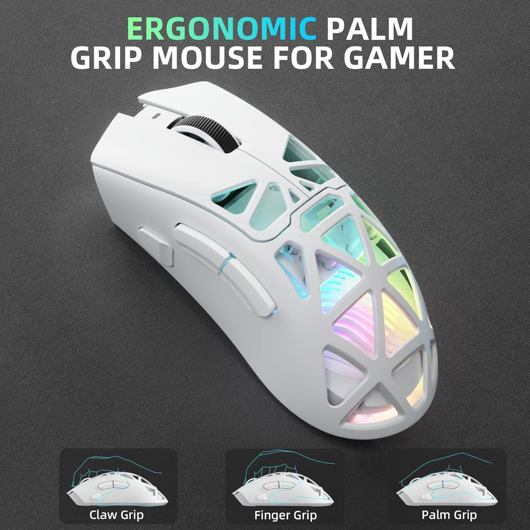 AULA SC620 Kabellose Gaming Maus,BT5.0/2.4G/USB-C,mit PixArt PAW3311-Sensor,12000DPI,8KHz,Feuertaste