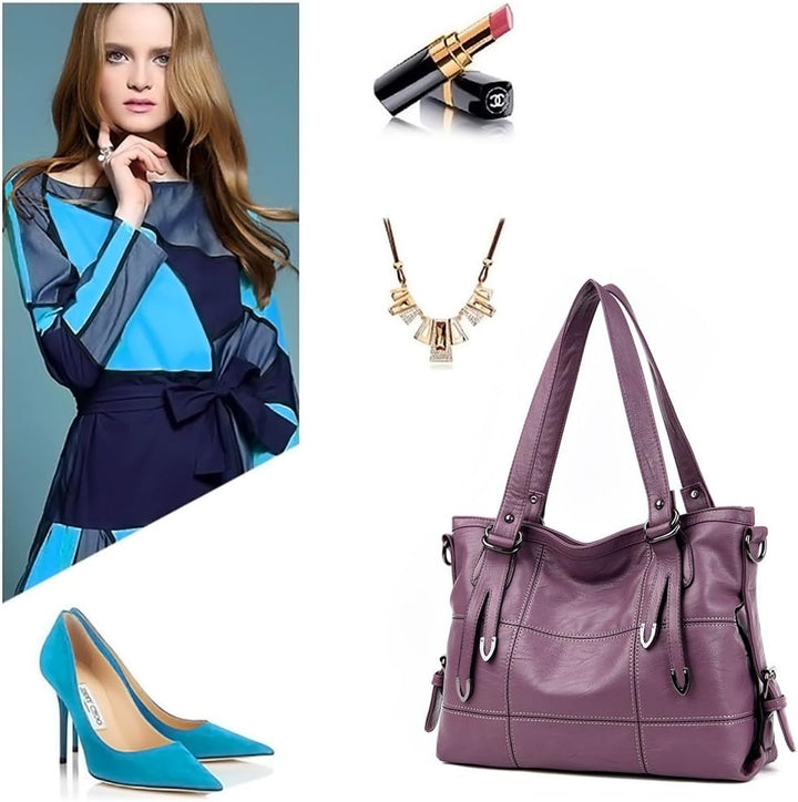 DEERWORD Damen Taschen Handtaschen Elegant Frau Schultertaschen Lack PU-Leder Henkeltaschen Schwarzr