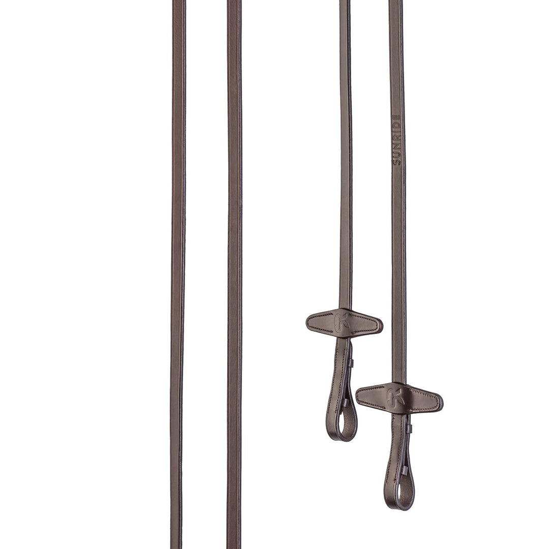 SUNRIDE teilbare Lederzügel ohne Stege für Pferde, aus weichem Echtleder (Full 280 cm, braun) Full (