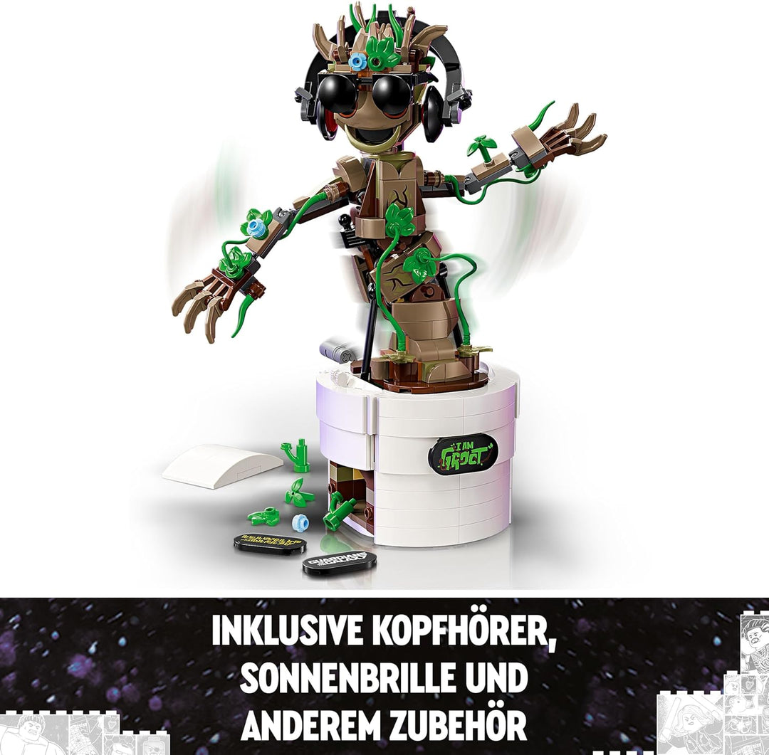 LEGO Marvel Tanzender Groot, animierte Minifigur eines Charakters aus Guardians of The Galaxy, inter