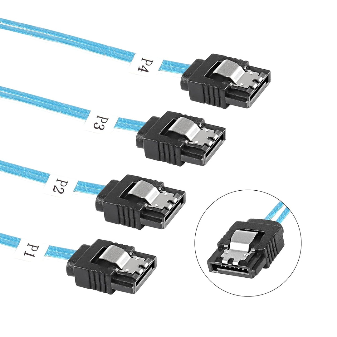 XMSJSIY Slimline SAS 4.0 SFF-8654 4i 38 Pin Host zu SATA 7 Pin X4 Ziel Festplatte Server Datenübertr