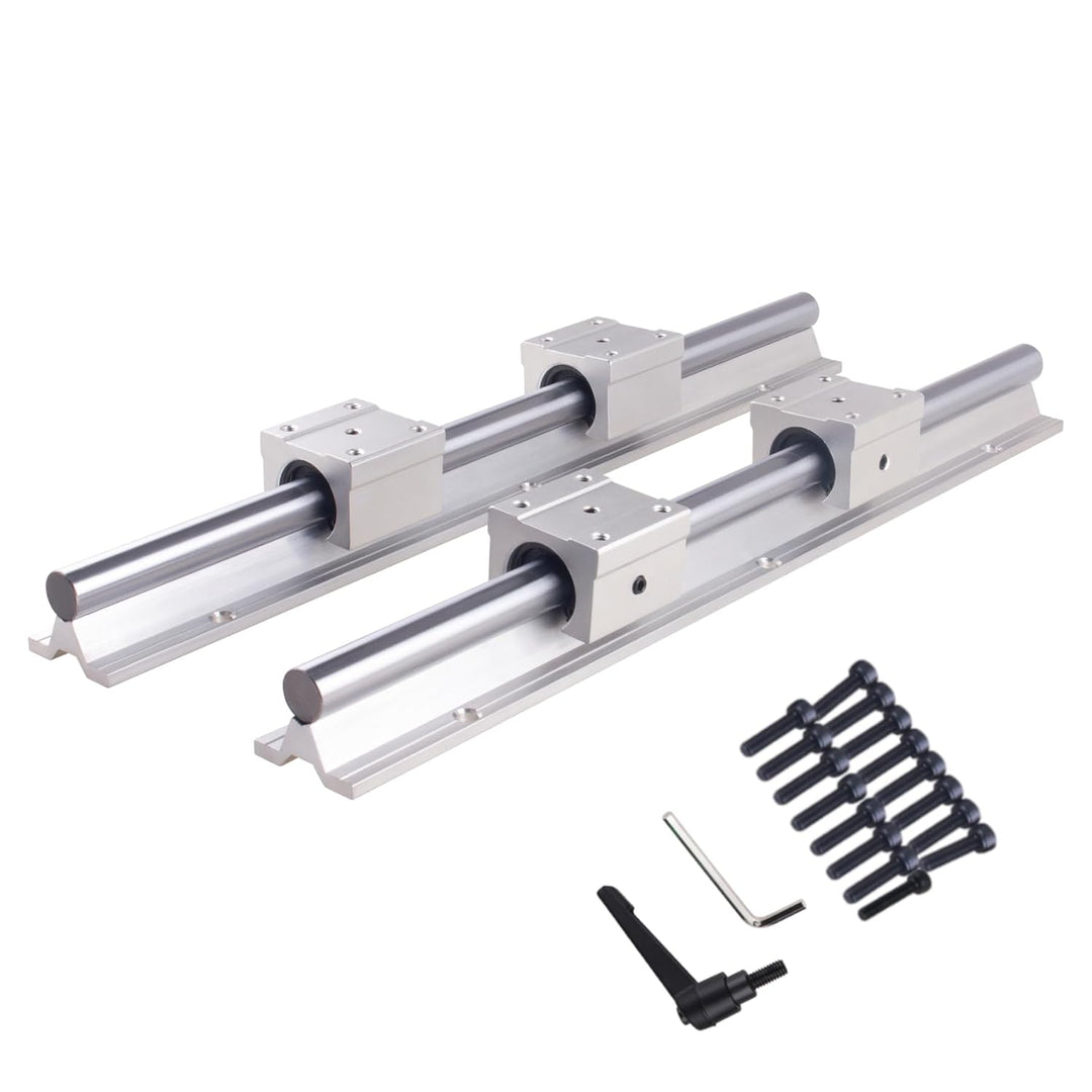CNCYEAH 2Pcs SBR12 Linearführung 400mm mit Griffe, 2Pcs Gleitschiene Welle mit+4Pcs SBR12UU Linearwa