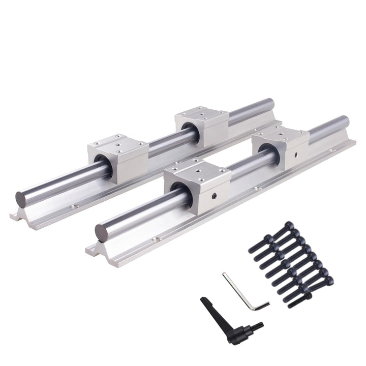 CNCYEAH 2Pcs SBR12 Linearführung 400mm mit Griffe, 2Pcs Gleitschiene Welle mit+4Pcs SBR12UU Linearwa