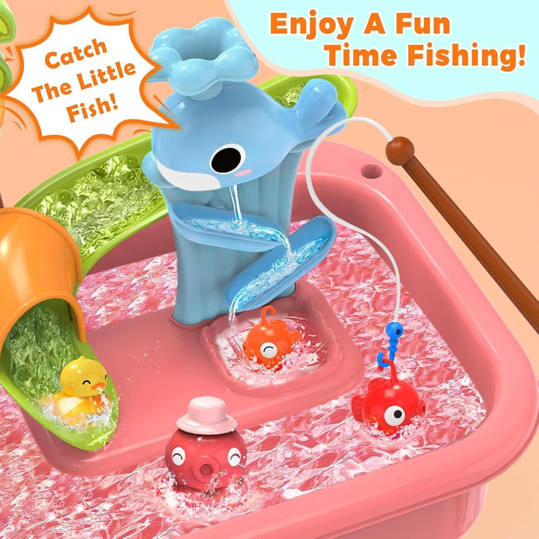 Wasserspiel-Tisch - Kinder Sand-Wasser-Tisch,4 Funktionen Spüle Mit Elektrischem Rollenspiel Für Gar