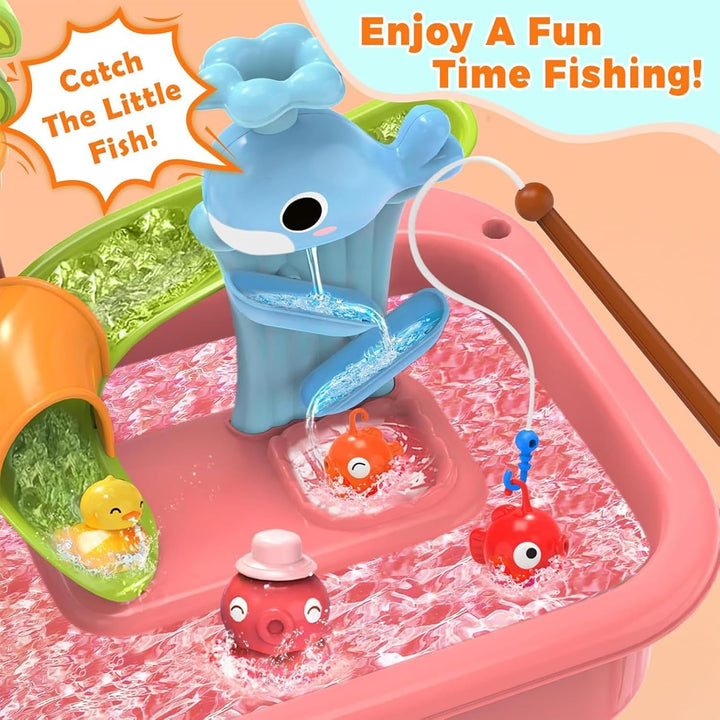 Wasserspiel-Tisch - Kinder Sand-Wasser-Tisch,4 Funktionen Spüle Mit Elektrischem Rollenspiel Für Gar