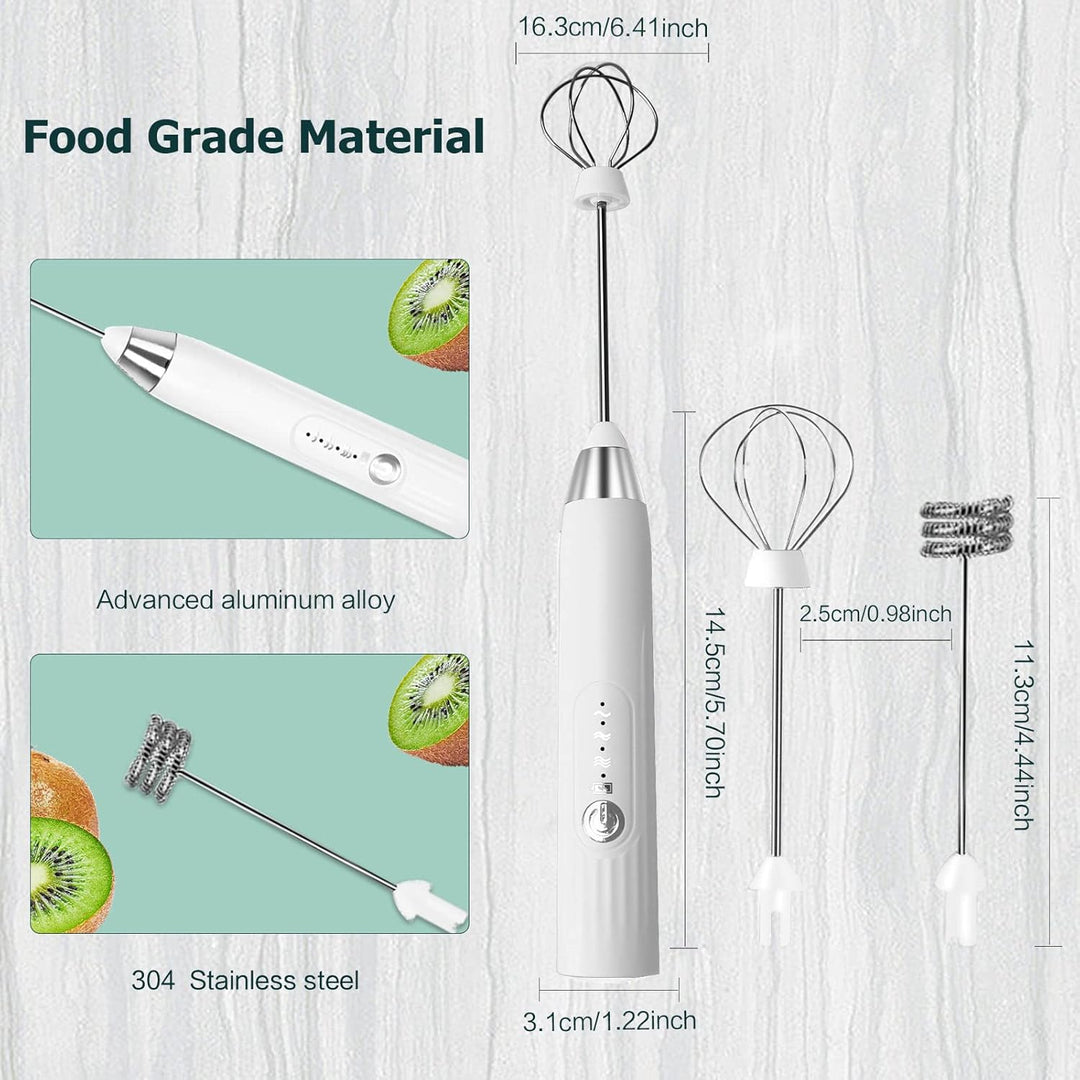 Milchaufschäumer Elektrisch Stab, USB Wiederaufladbar Milchschäumer Elektrisch, elektrischer Schnee